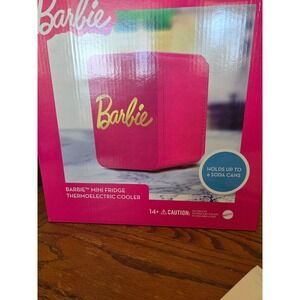 Barbie Mini Fridge Thermoelectric Cooler Pink 4L 6 Can Capacity UKONIC Mattel